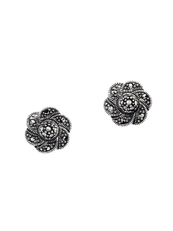 Pendientes de Plata de 1ª Ley (.925) con Marcasitas, con dos usos alternativos.