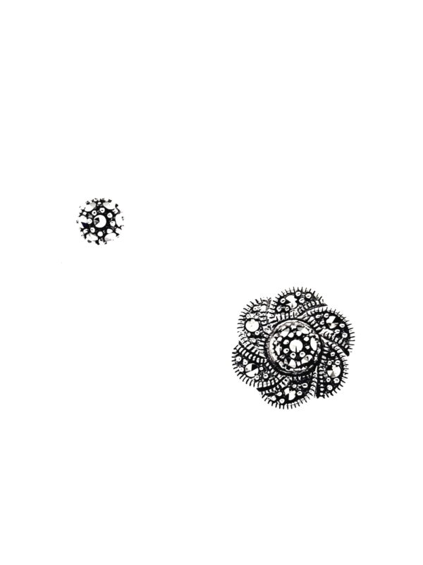 Pendientes de Plata de 1ª Ley (.925) con Marcasitas, con dos usos alternativos. - Imagen 3