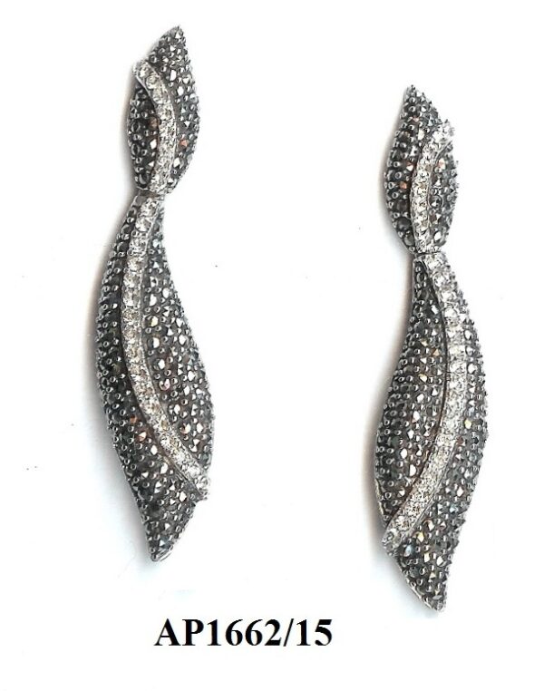 Pendientes Plata 1ª Ley (.925) con Marcasitas y circonitas.