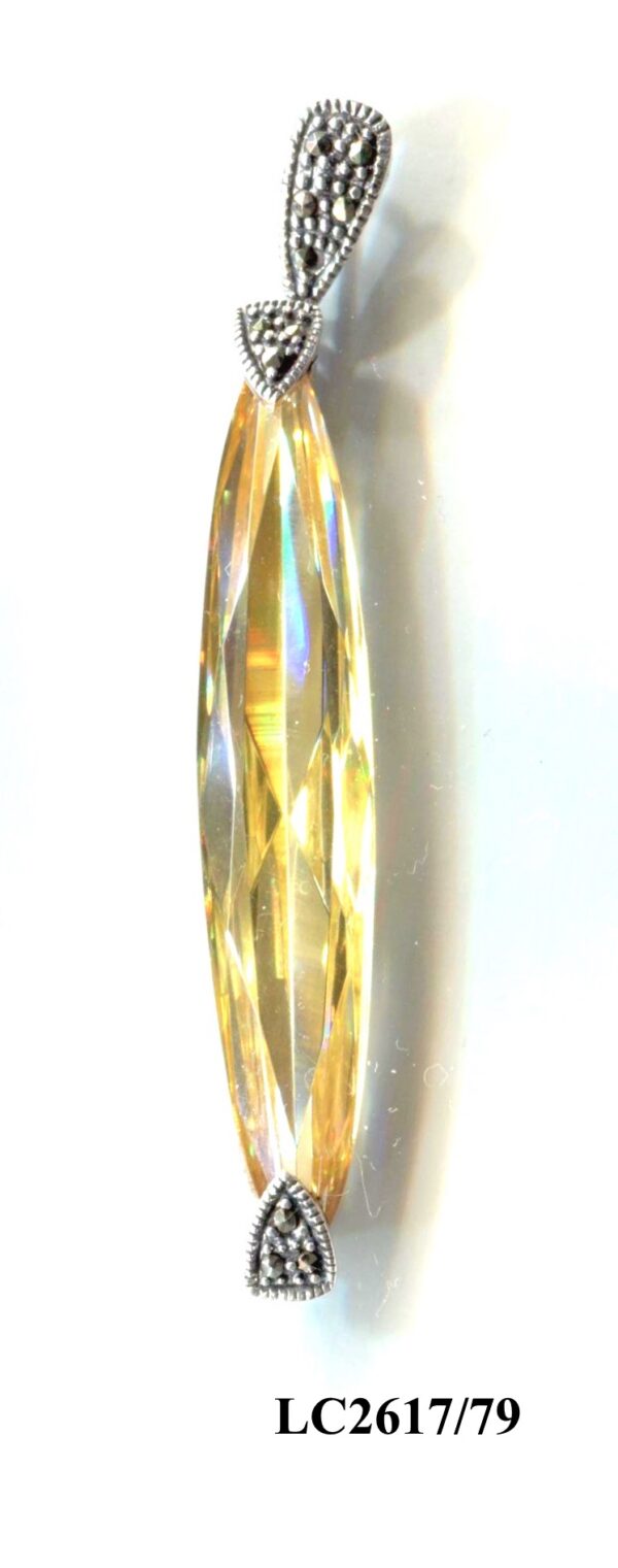 Colgante en Plata de 1ª Ley con marcasitas y circonita amarilla.