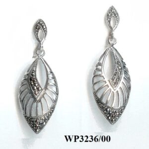 Pendientes Plata 1ª Ley (.925) con Marcasitas calados.